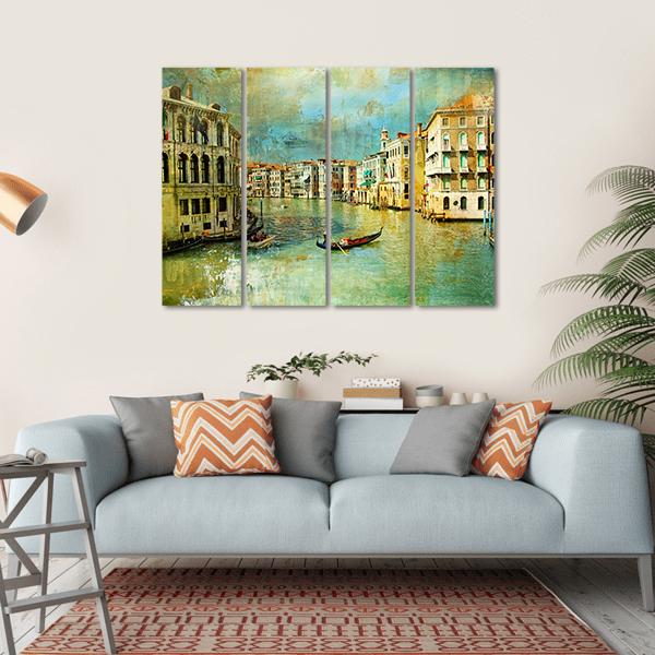 Pictorial Venice Canvas Wall Art-4 Horizontal-Gallery Wrap-34" x 24"-Tiaracle