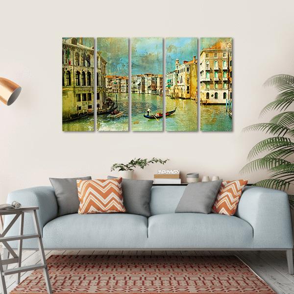 Pictorial Venice Canvas Wall Art-5 Horizontal-Gallery Wrap-22" x 12"-Tiaracle