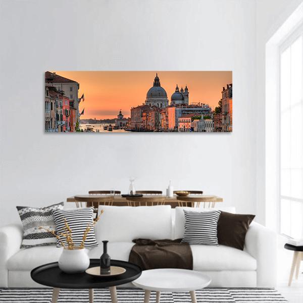 Grand Canal In Venice Panoramic Canvas Wall Art-1 Piece-36" x 12"-Tiaracle