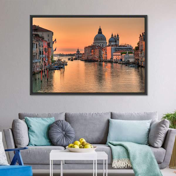 Grand Canal In Venice Panoramic Canvas Wall Art-1 Piece-36" x 12"-Tiaracle