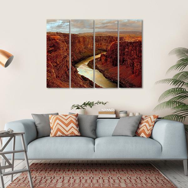 Grand Canyon At Lake Canvas Wall Art-4 Horizontal-Gallery Wrap-34" x 24"-Tiaracle