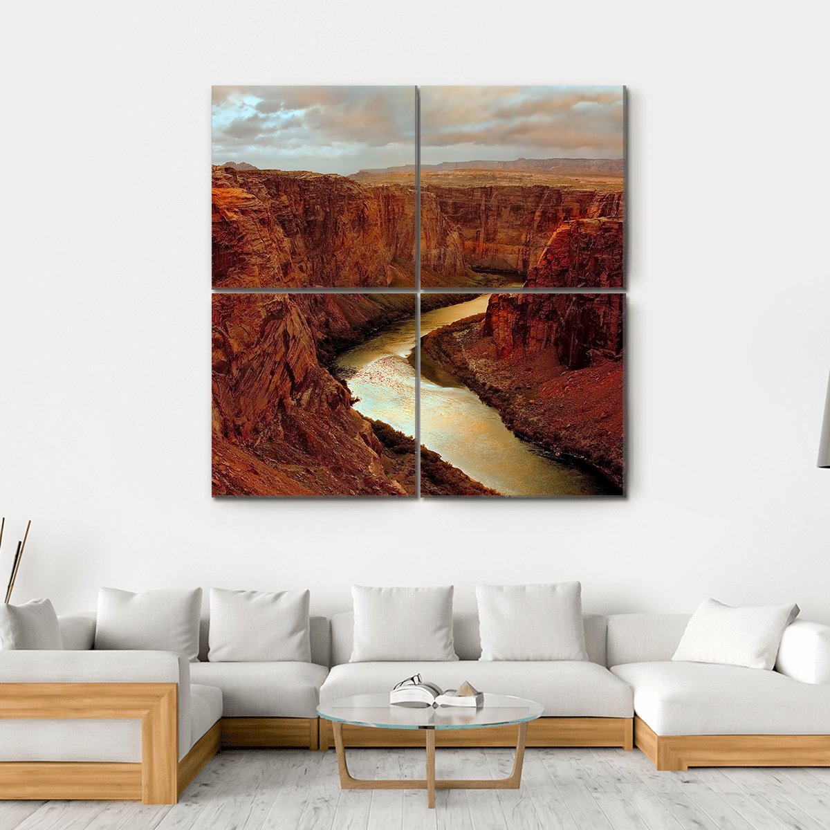 Grand Canyon At Lake Canvas Wall Art-4 Square-Gallery Wrap-17" x 17"-Tiaracle