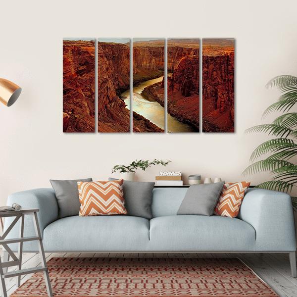 Grand Canyon At Lake Canvas Wall Art-5 Horizontal-Gallery Wrap-22" x 12"-Tiaracle