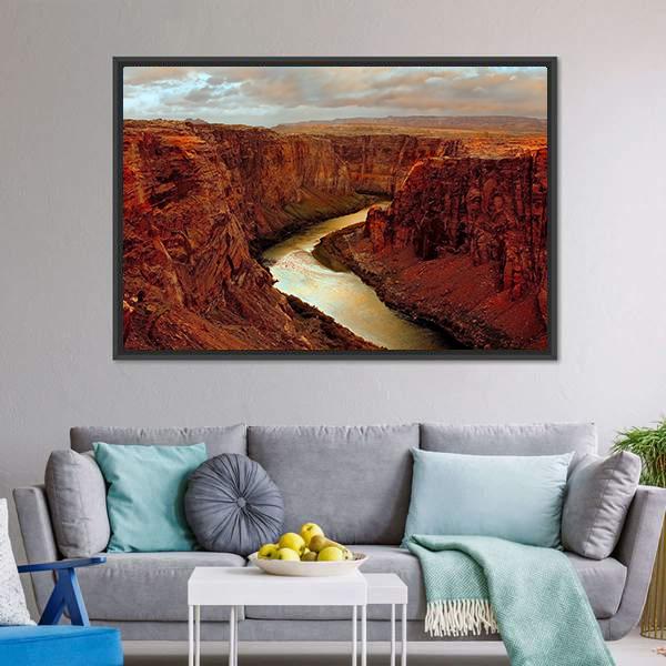 Grand Canyon At Lake Canvas Wall Art-5 Horizontal-Gallery Wrap-22" x 12"-Tiaracle