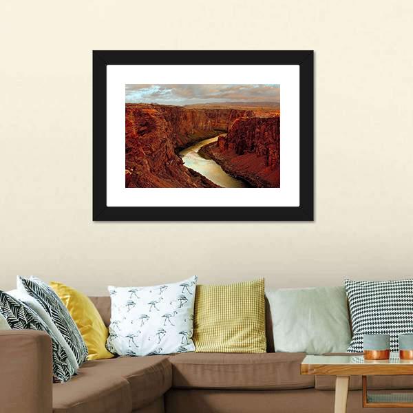Grand Canyon At Lake Canvas Wall Art-3 Horizontal-Gallery Wrap-25" x 16"-Tiaracle