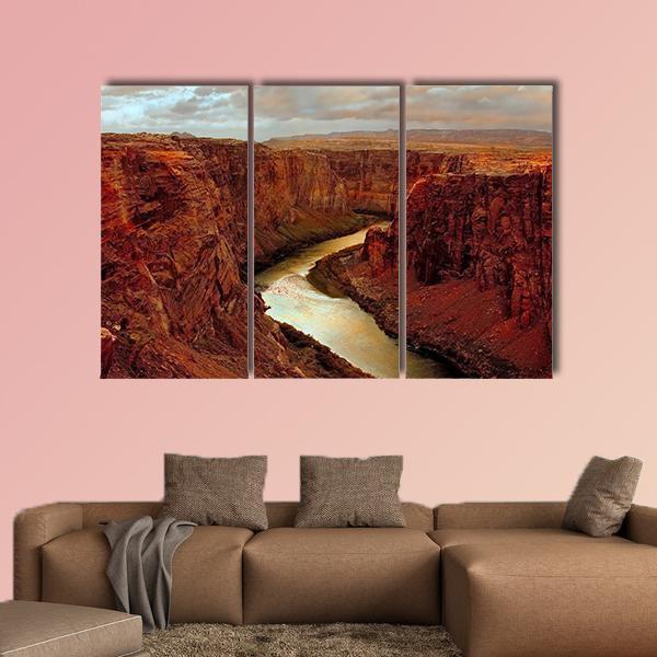 Grand Canyon At Lake Canvas Wall Art-3 Horizontal-Gallery Wrap-37" x 24"-Tiaracle