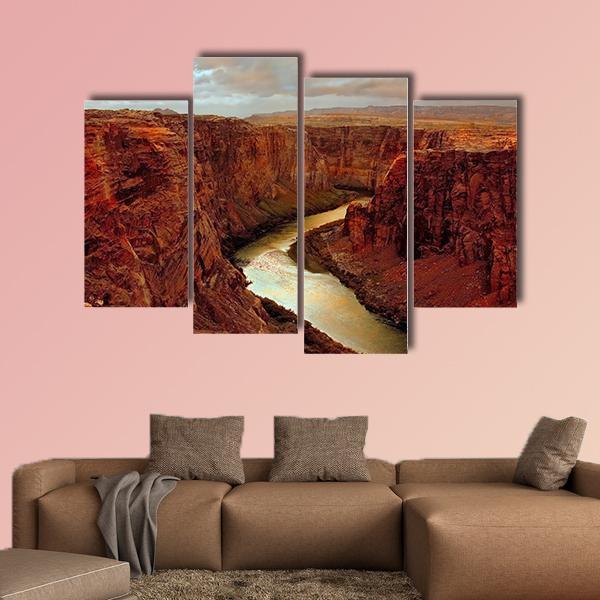 Grand Canyon At Lake Canvas Wall Art-4 Pop-Gallery Wrap-50" x 32"-Tiaracle