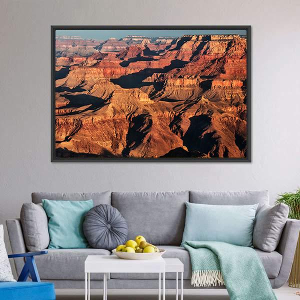 Grand Canyon At Sunrise Canvas Wall Art-5 Horizontal-Gallery Wrap-22" x 12"-Tiaracle