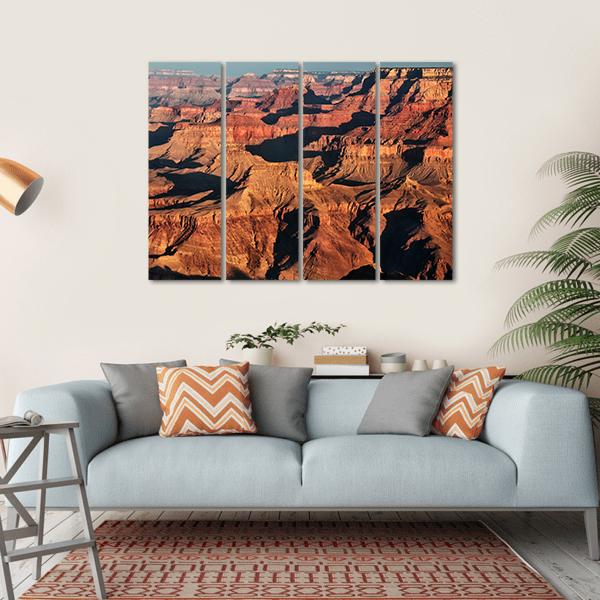 Grand Canyon At Sunrise Canvas Wall Art-4 Horizontal-Gallery Wrap-34" x 24"-Tiaracle