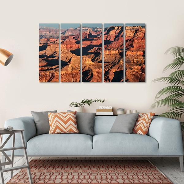 Grand Canyon At Sunrise Canvas Wall Art-5 Horizontal-Gallery Wrap-22" x 12"-Tiaracle