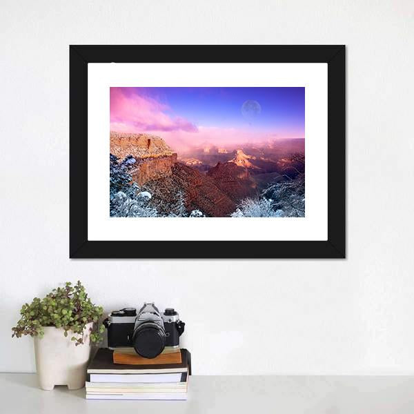 Grand Canyon In Winter Canvas Wall Art-1 Piece-Framed Print-20" x 16"-Tiaracle