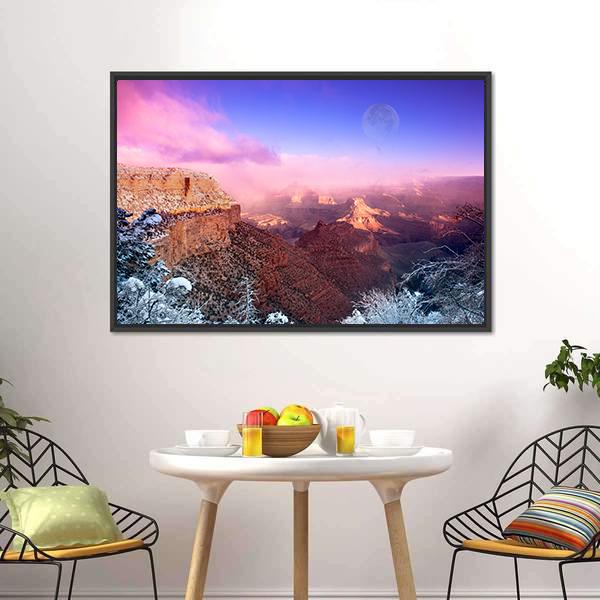 Grand Canyon In Winter Canvas Wall Art-3 Horizontal-Gallery Wrap-25" x 16"-Tiaracle