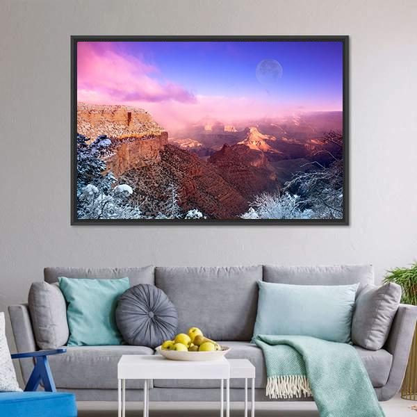 Grand Canyon In Winter Canvas Wall Art-3 Horizontal-Gallery Wrap-25" x 16"-Tiaracle