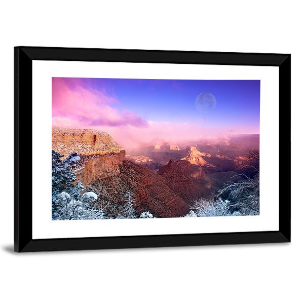 Grand Canyon In Winter Canvas Wall Art-3 Horizontal-Gallery Wrap-25" x 16"-Tiaracle