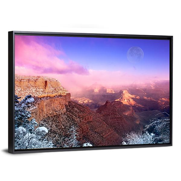 Grand Canyon In Winter Canvas Wall Art-5 Horizontal-Gallery Wrap-22" x 12"-Tiaracle