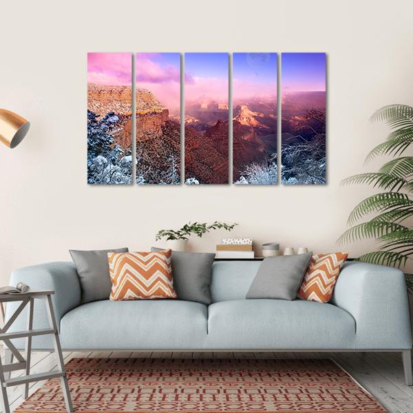 Grand Canyon In Winter Canvas Wall Art-5 Horizontal-Gallery Wrap-22" x 12"-Tiaracle