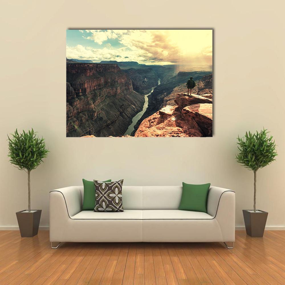 Grand Canyon Landscapes Canvas Wall Art-1 Piece-Gallery Wrap-36" x 24"-Tiaracle