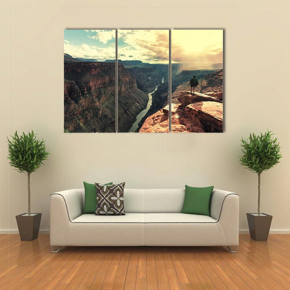 Grand Canyon Landscapes Canvas Wall Art-4 Pop-Gallery Wrap-50" x 32"-Tiaracle
