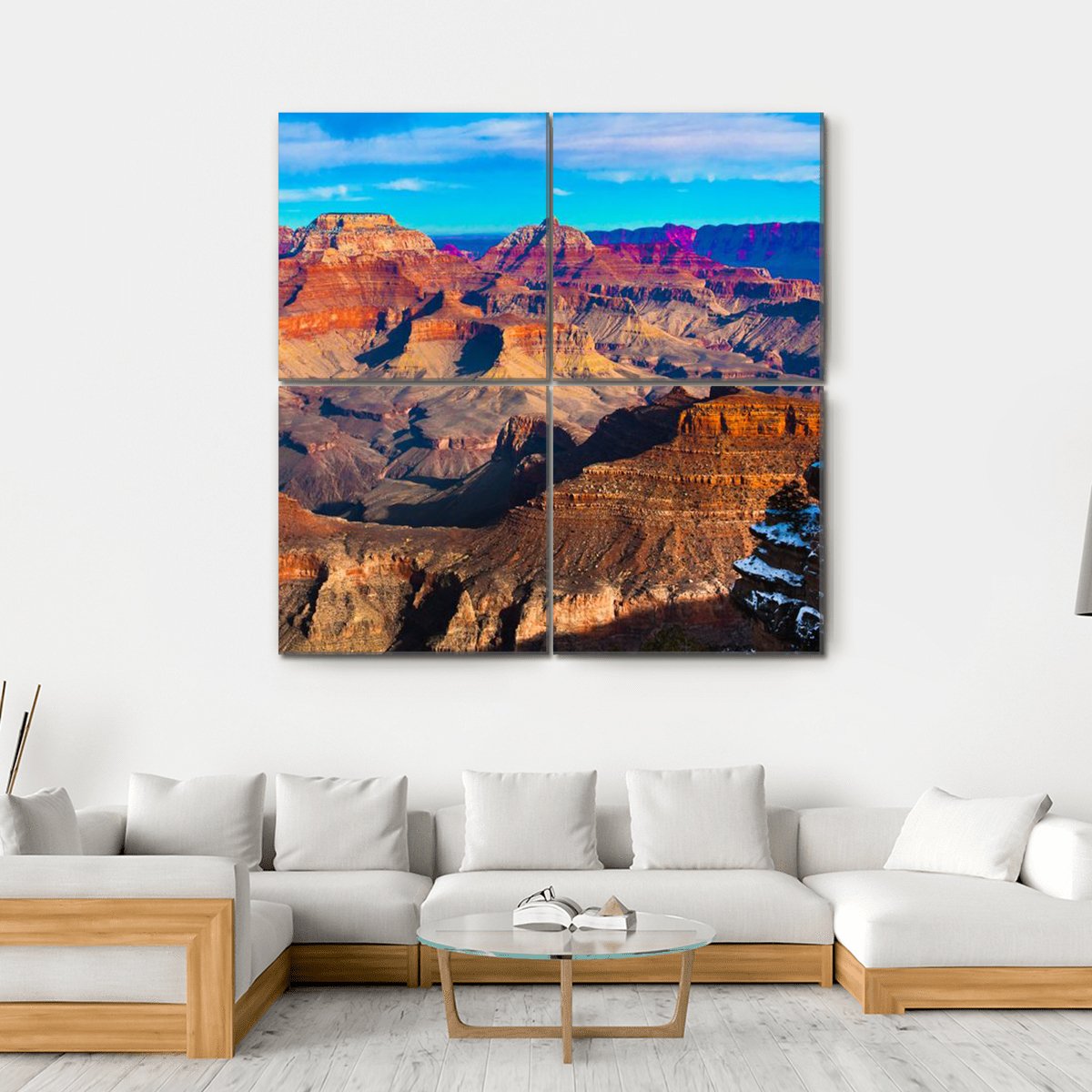 Grand Canyon National Park Arizona Canvas Wall Art-4 Square-Gallery Wrap-17" x 17"-Tiaracle