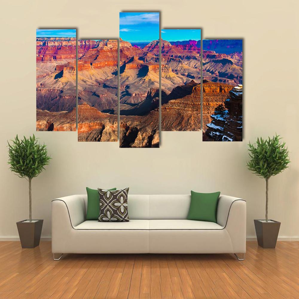 Grand Canyon National Park Arizona Canvas Wall Art-5 Pop-Gallery Wrap-32" x 21"-Tiaracle