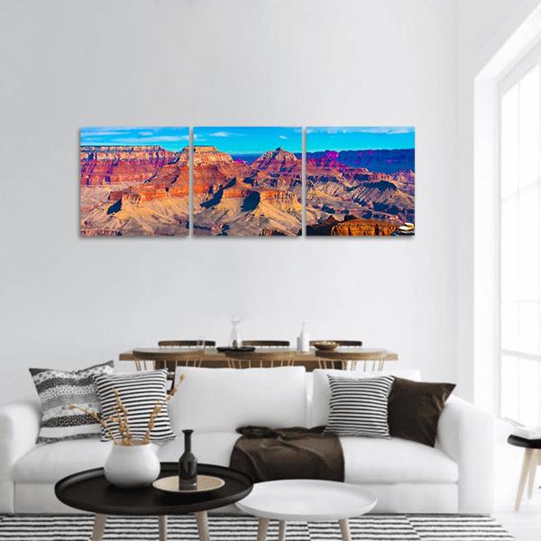 Grand Canyon National Park Arizona Panoramic Canvas Wall Art-3 Piece-25" x 08"-Tiaracle