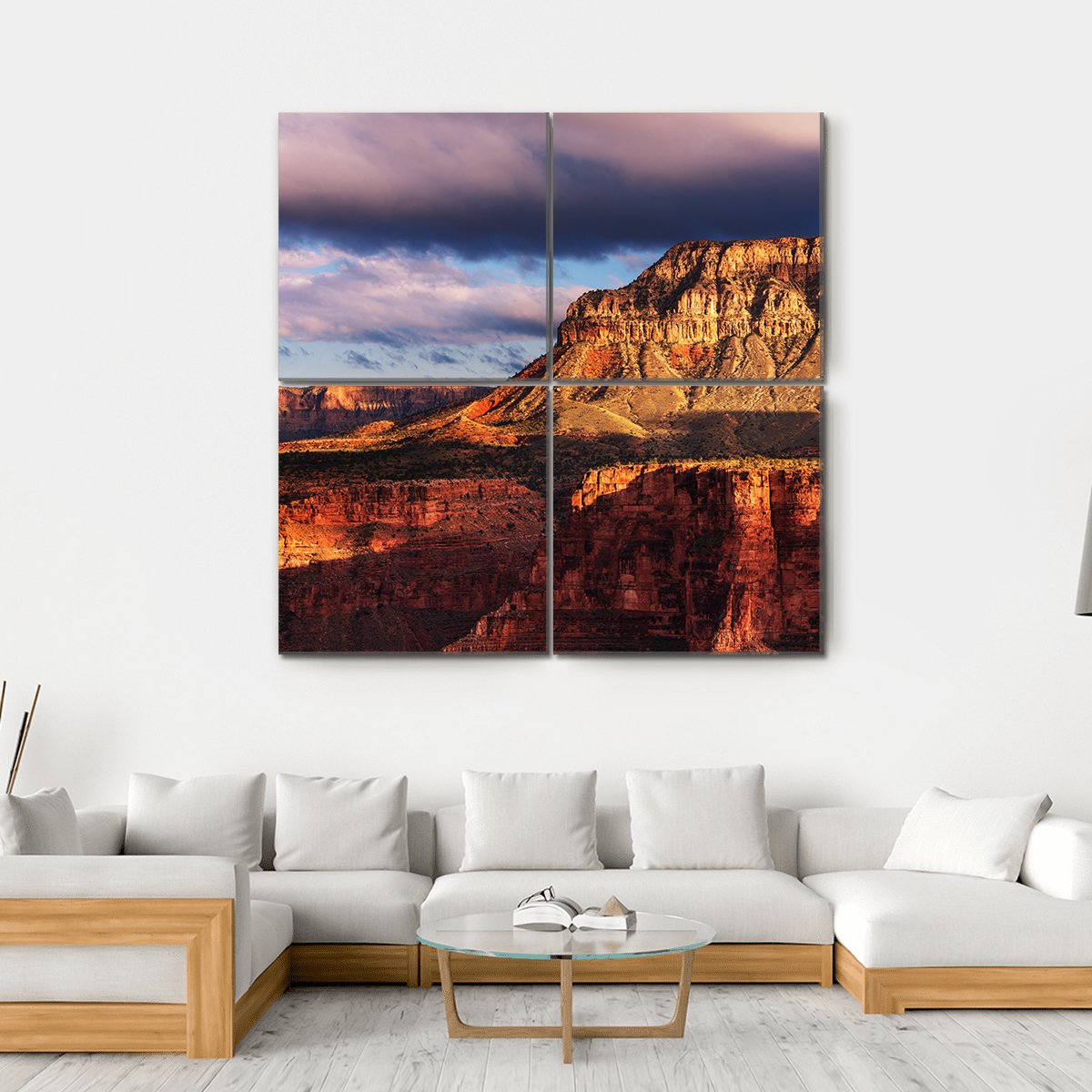 Grand Canyon National Park Canvas Wall Art-4 Square-Gallery Wrap-17" x 17"-Tiaracle