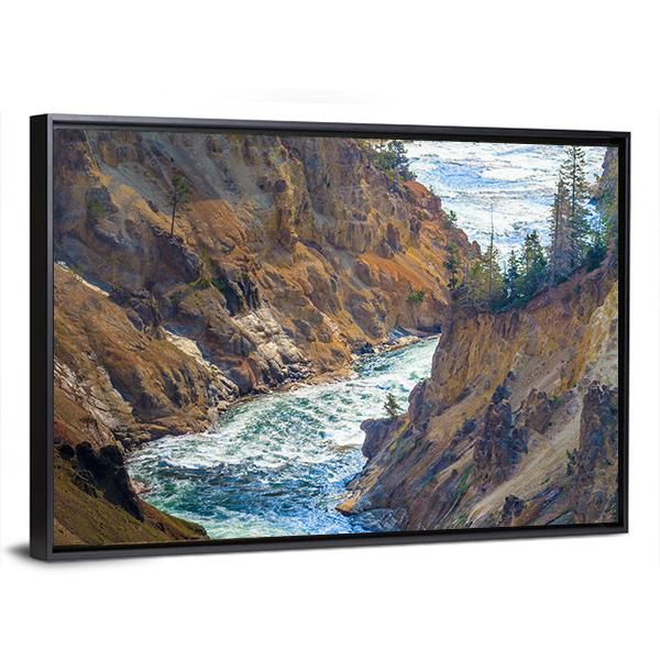 Grand Canyon Of Yellowstone National Park Canvas Wall Art-3 Horizontal-Gallery Wrap-25" x 16"-Tiaracle
