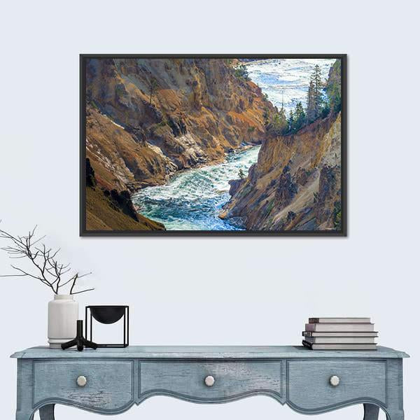 Grand Canyon Of Yellowstone National Park Canvas Wall Art-3 Horizontal-Gallery Wrap-25" x 16"-Tiaracle
