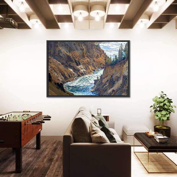 Grand Canyon Of Yellowstone National Park Canvas Wall Art-3 Horizontal-Gallery Wrap-25" x 16"-Tiaracle