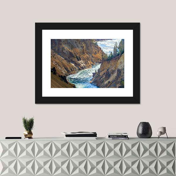 Grand Canyon Of Yellowstone National Park Canvas Wall Art-3 Horizontal-Gallery Wrap-25" x 16"-Tiaracle
