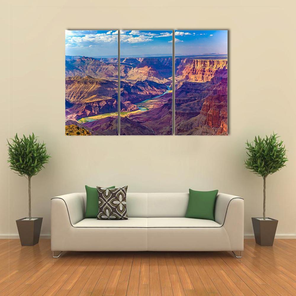 Grand Canyon With Colorado River Canvas Wall Art-5 Pop-Gallery Wrap-47" x 32"-Tiaracle