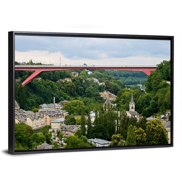 Grand Duchess Charlotte Bridge Canvas Wall Art-3 Horizontal-Gallery Wrap-25" x 16"-Tiaracle