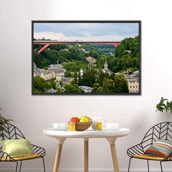 Grand Duchess Charlotte Bridge Canvas Wall Art-3 Horizontal-Gallery Wrap-25" x 16"-Tiaracle