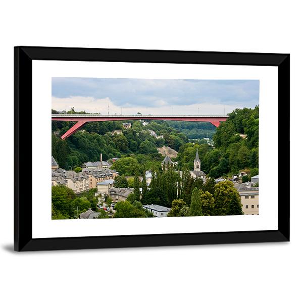 Grand Duchess Charlotte Bridge Canvas Wall Art-3 Horizontal-Gallery Wrap-25" x 16"-Tiaracle