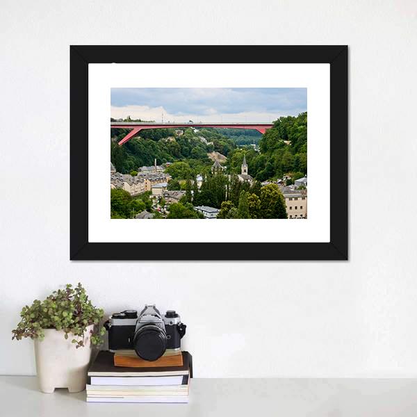 Grand Duchess Charlotte Bridge Canvas Wall Art-1 Piece-Framed Print-20" x 16"-Tiaracle