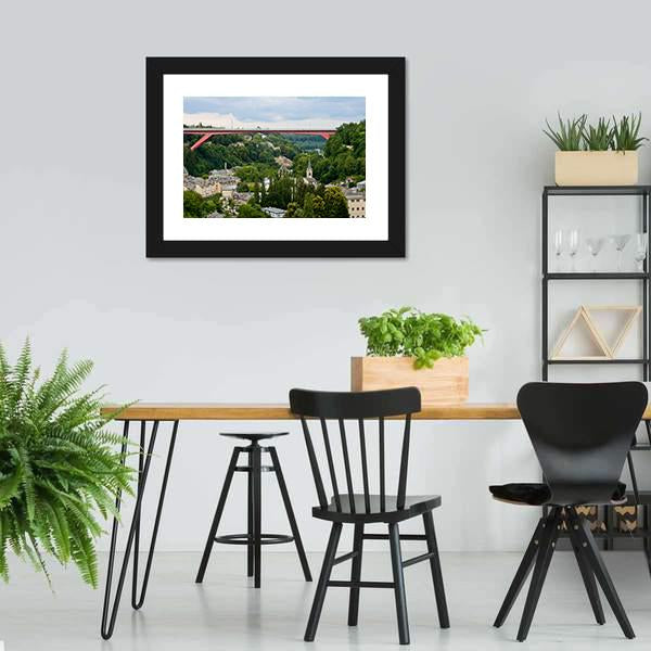 Grand Duchess Charlotte Bridge Canvas Wall Art-3 Horizontal-Gallery Wrap-25" x 16"-Tiaracle