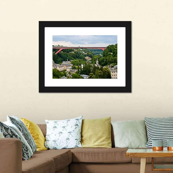 Grand Duchess Charlotte Bridge Canvas Wall Art-3 Horizontal-Gallery Wrap-25" x 16"-Tiaracle