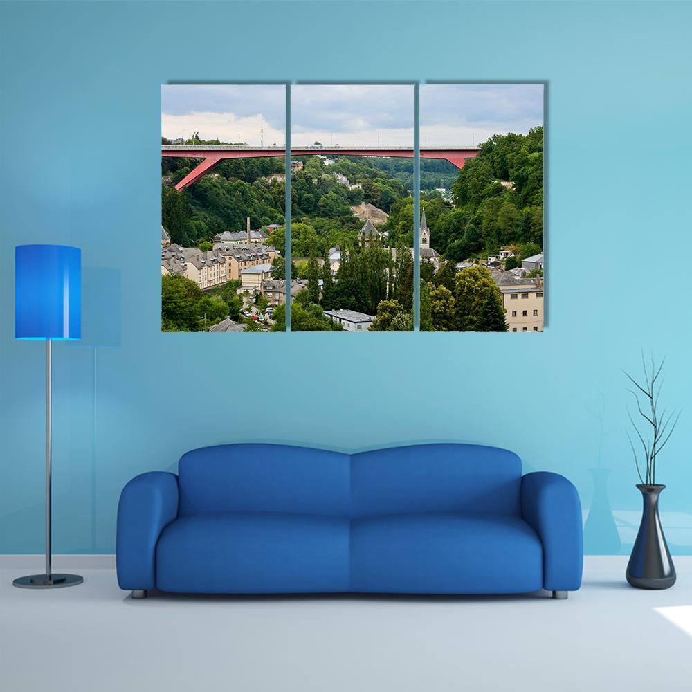 Grand Duchess Charlotte Bridge Canvas Wall Art-3 Horizontal-Gallery Wrap-37" x 24"-Tiaracle