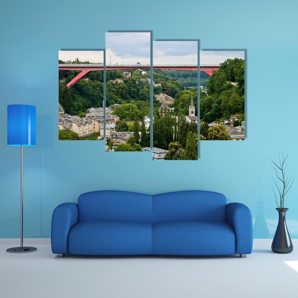 Grand Duchess Charlotte Bridge Canvas Wall Art-4 Pop-Gallery Wrap-50" x 32"-Tiaracle