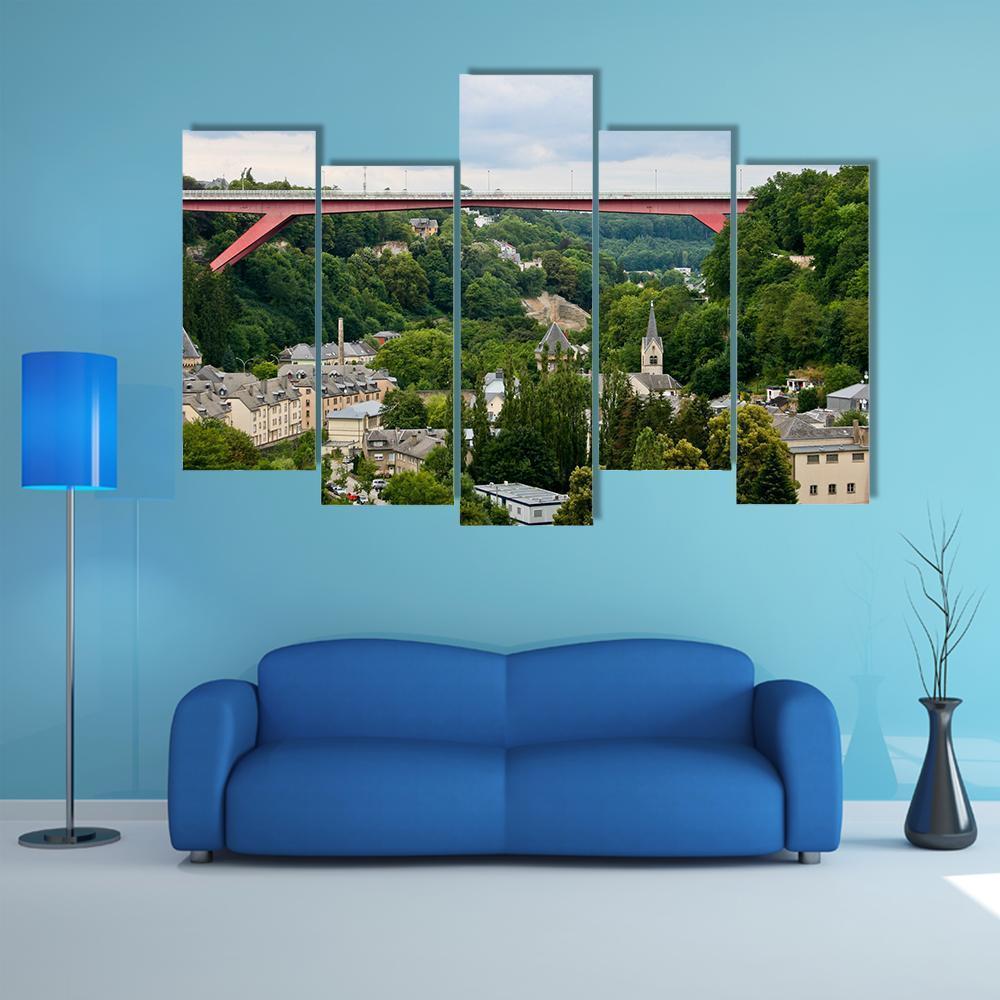 Grand Duchess Charlotte Bridge Canvas Wall Art-5 Pop-Gallery Wrap-47" x 32"-Tiaracle