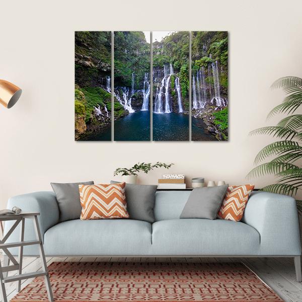 Grand Galet Waterfall Canvas Wall Art-4 Horizontal-Gallery Wrap-34" x 24"-Tiaracle