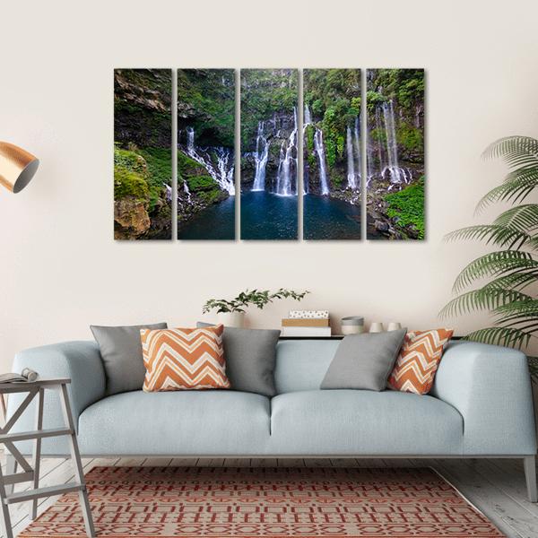 Grand Galet Waterfall Canvas Wall Art-5 Horizontal-Gallery Wrap-22" x 12"-Tiaracle