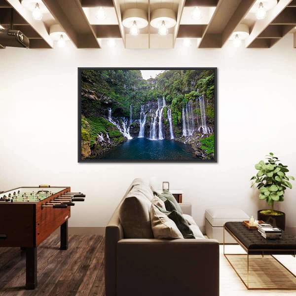 Grand Galet Waterfall Canvas Wall Art-5 Horizontal-Gallery Wrap-22" x 12"-Tiaracle
