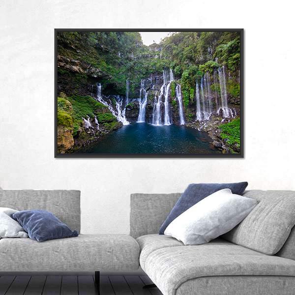 Grand Galet Waterfall Canvas Wall Art-5 Horizontal-Gallery Wrap-22" x 12"-Tiaracle