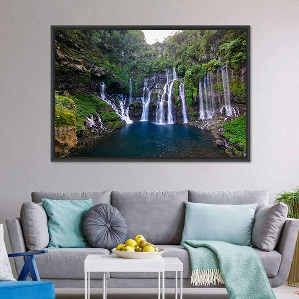 Grand Galet Waterfall Canvas Wall Art-3 Horizontal-Gallery Wrap-25" x 16"-Tiaracle