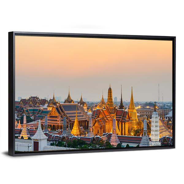 Grand Palace Bangkok Canvas Wall Art-3 Horizontal-Gallery Wrap-25" x 16"-Tiaracle