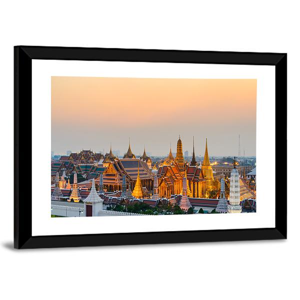 Grand Palace Bangkok Canvas Wall Art-3 Horizontal-Gallery Wrap-25" x 16"-Tiaracle