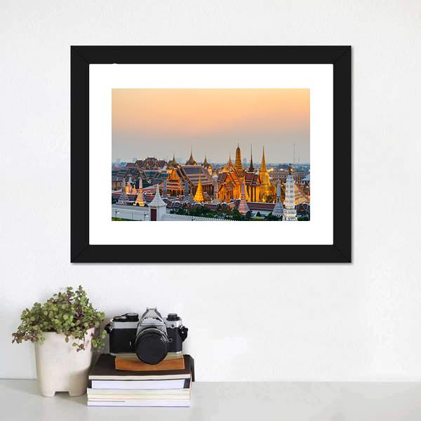 Grand Palace Bangkok Canvas Wall Art-1 Piece-Framed Print-20" x 16"-Tiaracle