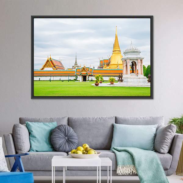 Grand Palace In Bangkok Canvas Wall Art-3 Horizontal-Gallery Wrap-25" x 16"-Tiaracle