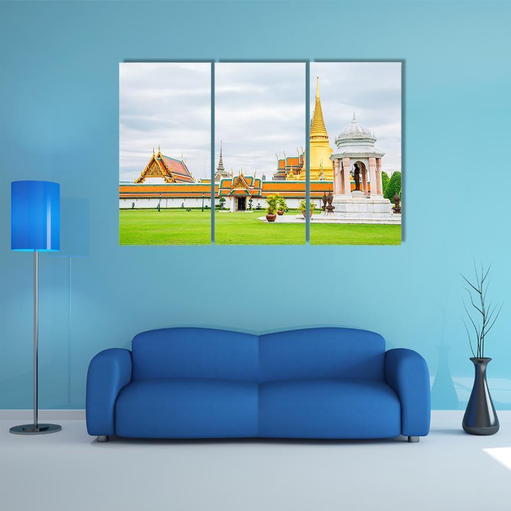 Grand Palace In Bangkok Canvas Wall Art-3 Horizontal-Gallery Wrap-37" x 24"-Tiaracle